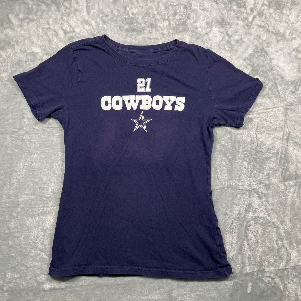 Dallas Cowboys Ezekiel Elliott 21 Shirt Womens Medium Navy Blue NFL Tee